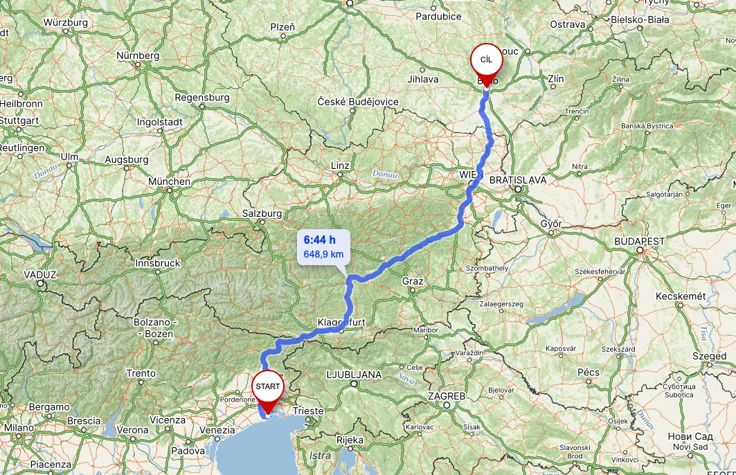 Návrat do Česka – poslední kilometry naší cesty