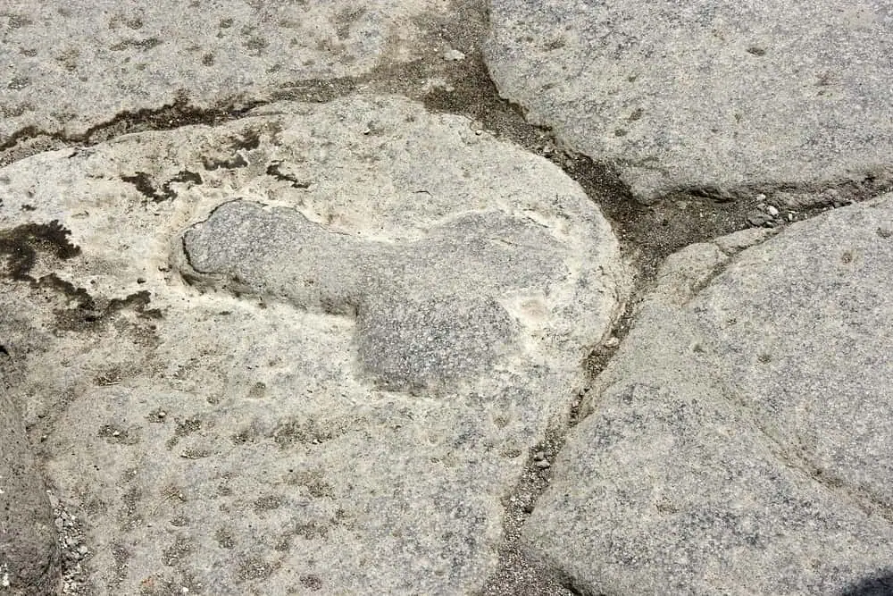 Na chodnících v Pompejích lze najít kamenné symboly, které ukazovaly směr k nevěstincům. Vytesaný falus sloužil jako „reklama“ i navigace – nenápadný, ale účinný způsob, jak přivést zákazníky.